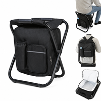 Sac isotherme moderne grande capacité en tissu Oxford avec tabouret pliant intégré pour mobilier d'extérieur, camping et pique-nique