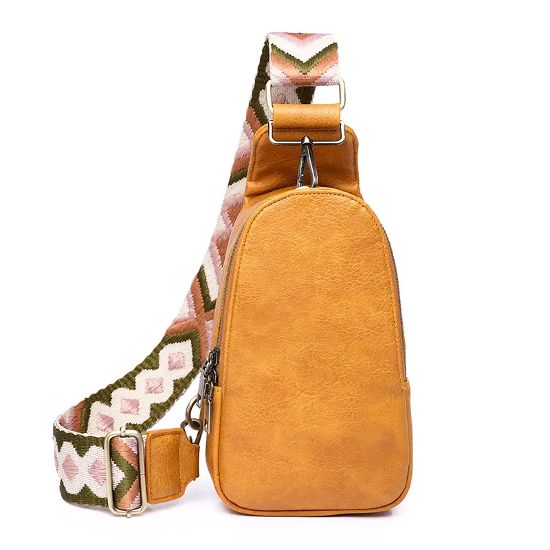 डिजाइनर न्यू महिलाओं के चमड़े के गोफन बैग फैशन पु Crossbody छाती बैग आकस्मिक सरल चमड़े के बैग कमर
