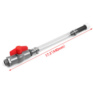 Manguera de repostaje de combustible con válvula de bola y kit de cierre para actualización de tanques, conjunto de tubo transparente de 30 cm - Product Image 2