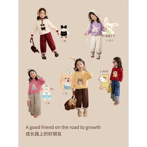 Tongxingyuan Baby Girl Sweater Cartoon Hooded Cotton Autumn Winter Top For Kids - Product Image 1