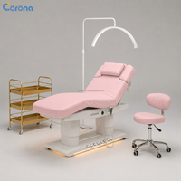 Table de massage électrique réglable pour soins du visage, idéale pour salons d'esthétique, cliniques et spas.