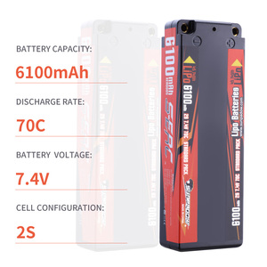 SUNPADOW <span class=keywords><strong>7.4V</strong></span> 2S 쇼티 리포 배터리 6100mAh 70C RC 차량에 대한 XT 총알 하드 케이스 자동차 트럭 트럭 트럭 보트 탱크 버기 - Product Image 6