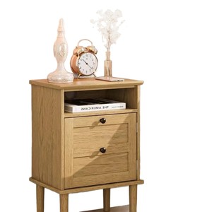 Modern minimalist <b>wooden</b> storage shelf, <b>small</b> bedside <b>table</b>, open storage space, solid wood storage. - Product Image 5