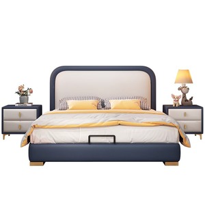 <span class=keywords><strong>Lit</strong></span> simple pour garçon, luxe léger, tendance sur internet, en cuir moderne, simple, <span class=keywords><strong>lit</strong></span> bébé, tissu technologique, <span class=keywords><strong>lit</strong></span> de <span class=keywords><strong>rangement</strong></span> de 1,5 m - Product Image 6