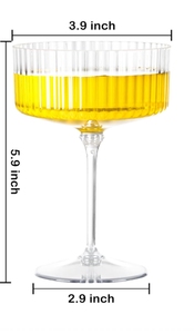 Verres à cocktail en plastique transparent <span class=keywords><strong>incassable</strong></span> à nervures réutilisables – Lavables au lave-vaisselle – Pour fêtes – Lot de 12/24/48/64 par paquet - Product Image 3