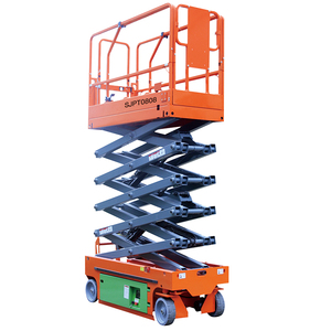 Plateforme élévatrice à ciseaux électrique, hauteur maximale 12,2 m, plateforme en alliage d'aluminium, capacité 2 personnes, autopropulsée, équipement de construction - Product Image 3
