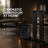 Système de haut-parleurs karaoké home cinéma OKON K6 avec caisson de basses, microphone, Bluetooth, ARC, optique, coaxial, son surround TV, équipement de cinéma