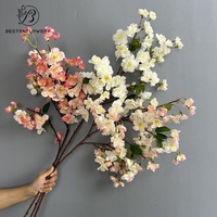 Ranting Bunga Sakura Buatan dari Sutra, Realistis, Modern, untuk Dekorasi Vas Bunga di Rumah, Pernikahan, Hari Valentine, Paskah