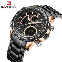 Montre-bracelet pour homme NAVIFORCE 9182, grande taille, double affichage, chronographe, décontractée, pour affaires, quartz, numérique