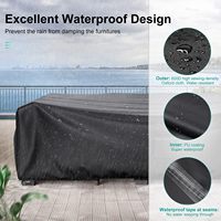 Housse de protection robuste pour mobilier de patio en forme de L de 108 pouces, en tissu Oxford 600D, imperméable, anti-UV, coupe-vent, pour canapé de jardin extérieur
