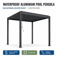 Pérgola de Aluminio Impermeable Personalizada para Piscina, Techo de Láminas Ajustables, Gazebo, Proveedor OEM para Proyectos de Hoteles y Resorts en Australia
