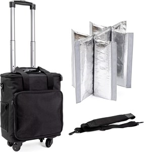 Vente en gros d'usine de valise roulante 3-en-1 sacs à vin de voyage glacière isolée transporteur en nylon personnalisé avec amovible - Product Image 2