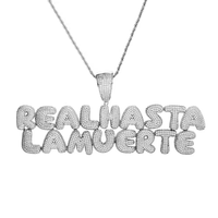 Collier avec pendentif lettre initiale en argent 925 plaqué or, serti de zircon, style hip-hop, vente directe, bijoux personnalisés, pour unisexe