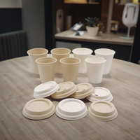 Gobelets en papier biodégradables jetables Pulpe de canne à sucre Boisson chaude Thé au lait Boissons Tasses en papier épaissies 8oz 12oz Café