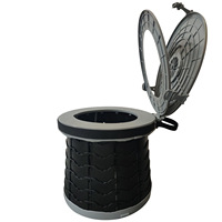 Toilette mobile pour la pêche en plein air Toilette multifonctionnelle pliante rapide Tabouret de toilette portable réglable en hauteur