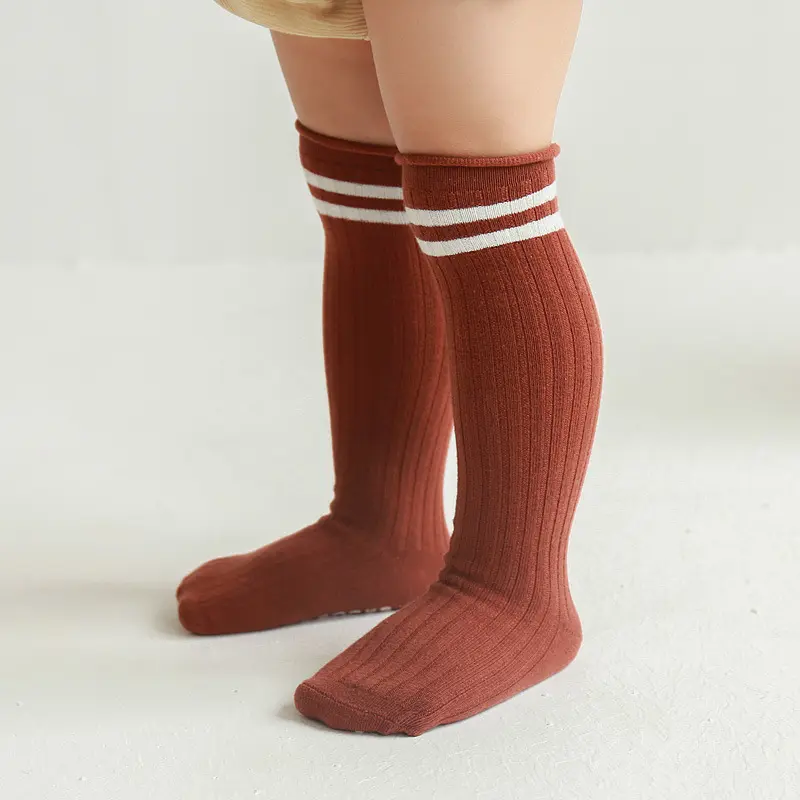 0-3T Baby少年少女Knee高SocksとストリップUnisex新生児Toddler Infant Kids CottonロングTubeためSocks