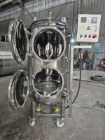 Stérilisateur autoclave en acier inoxydable de grande capacité pour la stérilisation des grains de sorgho et des produits agricoles ensachés