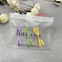 Bolsas pequeñas de lujo con cierre de cremallera de plástico mate para joyería, mini bolsa transparente de PVC con cremallera, bolsa de embalaje para collar de joyería, logotipo impreso