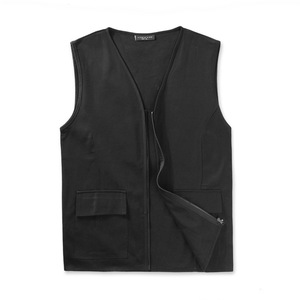 Chaleco de Trabajo de Algodón Unisex, Resistente a la Abrasión, con Cierre Frontal y Bolsillos, Azul - Product Image 2