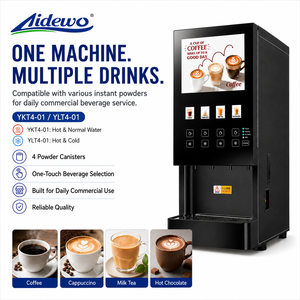 AIDEWO 4-01 Máquina de Café Instantáneo Comercial con 4 Contenedores de Polvo, Dispensador de Bebidas Calientes, a Temperatura Ambiente y Frías YKT4-01 Café Comercial - Product Image 1