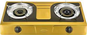 Estufa de Gas Portátil de 2 Quemadores con Panel de Acero Inoxidable de Color y Soporte de Hierro Fundido para Uso en Mesa de RV - Product Image 5