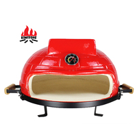 Four à pizza en céramique Kimstone de 21 pouces avec fonction feu de bois, poignées en acier inoxydable, chariot