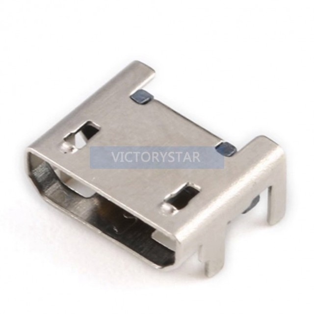 All Copper Micro P Socket with four pins and long pins without curled edges USB female so