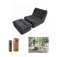 Canapé-lit simple compact avec ottoman pour petits espaces