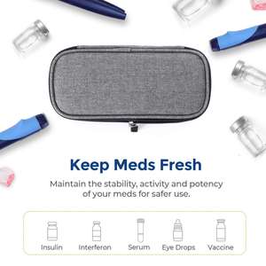Sac isotherme pour médicaments diabétiques, pour stylos à insuline et rangement des fournitures diabétiques, compact pour la vie quotidienne et les voyages - Product Image 5