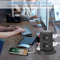 UE 12 prises tour multifonction prise d'alimentation intelligente UE distributeur d'alimentation USB charge pour bureau à domicile
