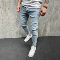 Jean pour hommes, pantalon de style Streetwear, Simple, résistant, Slim, de haute qualité, décontracté, en Denim