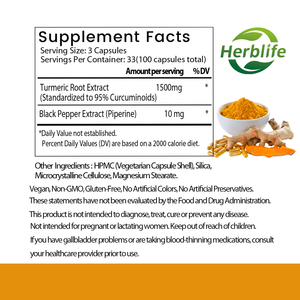 Cápsulas de Cúrcuma y Curcumina con Extracto de Pimienta Negra de Marca Privada OEM para el Confort de las Articulaciones y Apoyo Antioxidante, Suplemento Dietético - Product Image 3