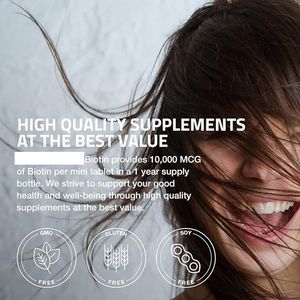 ไบโอตินแท็บเล็ต60โต๊ะรองรับความงามผมเล็บผิวและพลังงานผลิตสำหรับอาหารเสริมสุขภาพ - Product Image 5