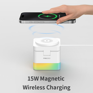 Cargador Portátil 3 en <span class=keywords><strong>1</strong></span> de Fábrica, Carga Inalámbrica de 15 <span class=keywords><strong>W</strong></span>, Serie Cube, Cargador Multifuncional para iPhone, <span class=keywords><strong>Airpods</strong></span> y Reloj - Product Image 3