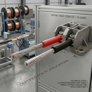 Cable Solar de Corriente Continua HAOHUI, Fabricado en Shandong, con Conductor de Cobre, Revestimiento XLPO y PE, 1 KV, Bajo Voltaje, para Paneles Solares - Product Image 3