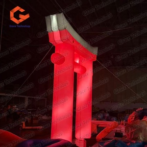 Arche gonflable lumineuse <span class=keywords><strong>LED</strong></span> en forme de bâtiment chinois, modèle personnalisé pour événements du Nouvel An chinois - Product Image 3