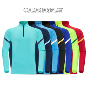 Ensemble de survêtement de football en polyester pour homme, manches longues, fermeture éclair, col montant, évacuation de l'humidité, respirant, séchage rapide, toutes saisons, uniformes - Product Image 2