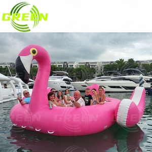 Plate-forme gonflable de dock de fête pour flotteur de piscine <span class=keywords><strong>flamant</strong></span> rose géant commercial <span class=keywords><strong>vert</strong></span> - Product Image 5