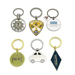 Promotional Metal Custom Design Soft Hard Enamel Key Buckle Ring Company Brand Printing Logo Key Chains