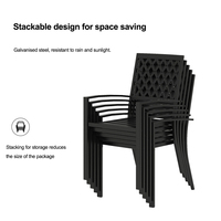 Meubles de salle à manger en plein air de haute qualité cadre en aluminium extensible verre noir table de patio moderne chaises hôtel salon