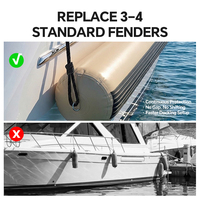 HOMFUL Pare-battage gonflable renforcé de 3 m pour bateau, protection latérale marine avec bande de protection en caoutchouc pour yacht, quai de marina