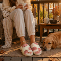 Chaussons d'intérieur antidérapants et respirants en velours à pois pour hommes et femmes, avec semelle épaisse en mousse à mémoire de forme et semelle extérieure en PVC TPR, collection automne-hiver