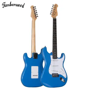 Color Azul ST guitarra eléctrica Fender stratocaster strat alder cuerpo con cuello de arce OEM guitarra eléctrica