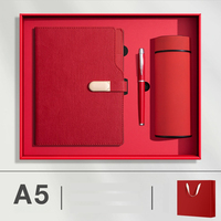Ensemble cadeau exclusif pour employés, bloc-notes A5 3-en-1 avec stylo et bouteille d'eau, logo personnalisé