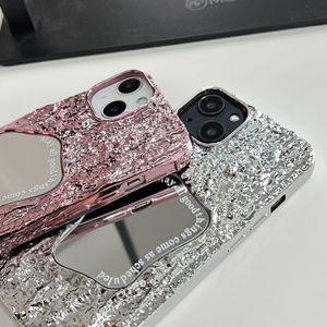 Étui miroir plissé de style designer, forme irrégulière, compatible avec l'étui pour iPhone 16, nouveauté pour iPhone 17 Pro Max, 15/14 - Product Image 5