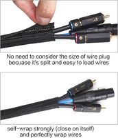 Protector de Cable de 25 pies-1/4 pulgadas, tubo de telar de alambre, manga negra, funda dividida para Cable de alimentación USB, Cable de Audio y vídeo