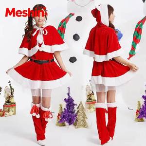 Nuevo Diseño de Disfraz Navideño con Chal Rojo para Mujer, Traje de Santa Claus para Adultos y Niñas para Fiestas - Product Image 1