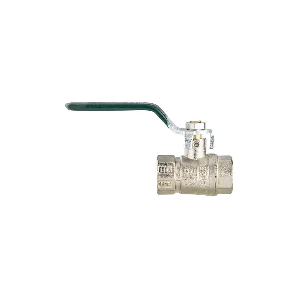1/2" zincalloy green handle 105g octagonal Nickel-plated ball valve for any facility