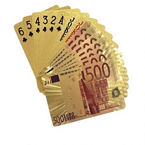 Carte da Gioco Placcate in <span class=keywords><strong>Oro</strong></span> 24k, Banconote Euro/Libreria Dorate - Product Image 1