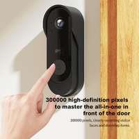 Sonnette de porte intelligente X8, étanche, sans réseau, avec écran intérieur de 4,3 pouces, vision nocturne HD, caméra vidéo sans fil